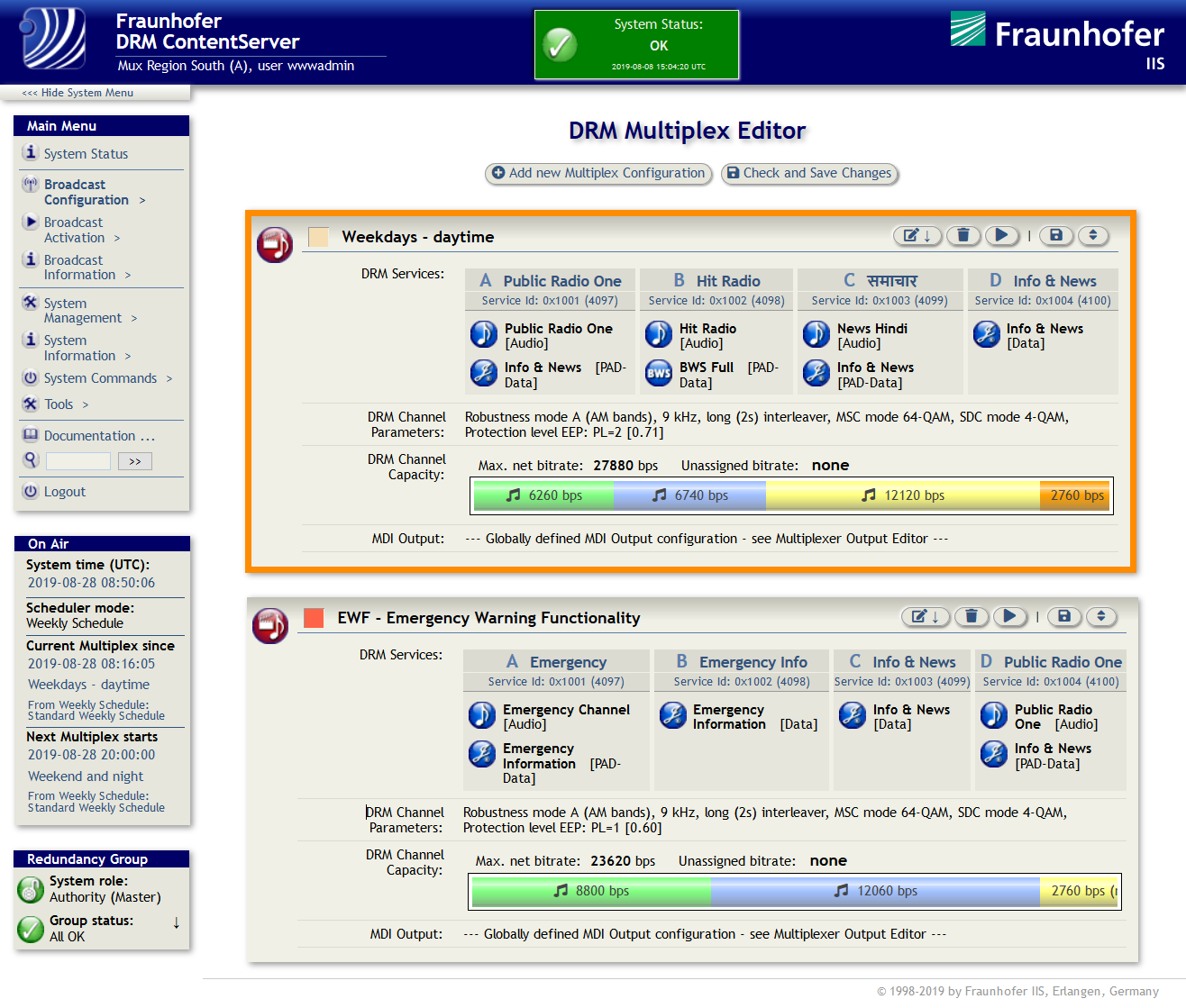 Fraunhofer DRM ContentServer Multiplex Editor Fraunhofer DRM ContentServer Multiplex Editor