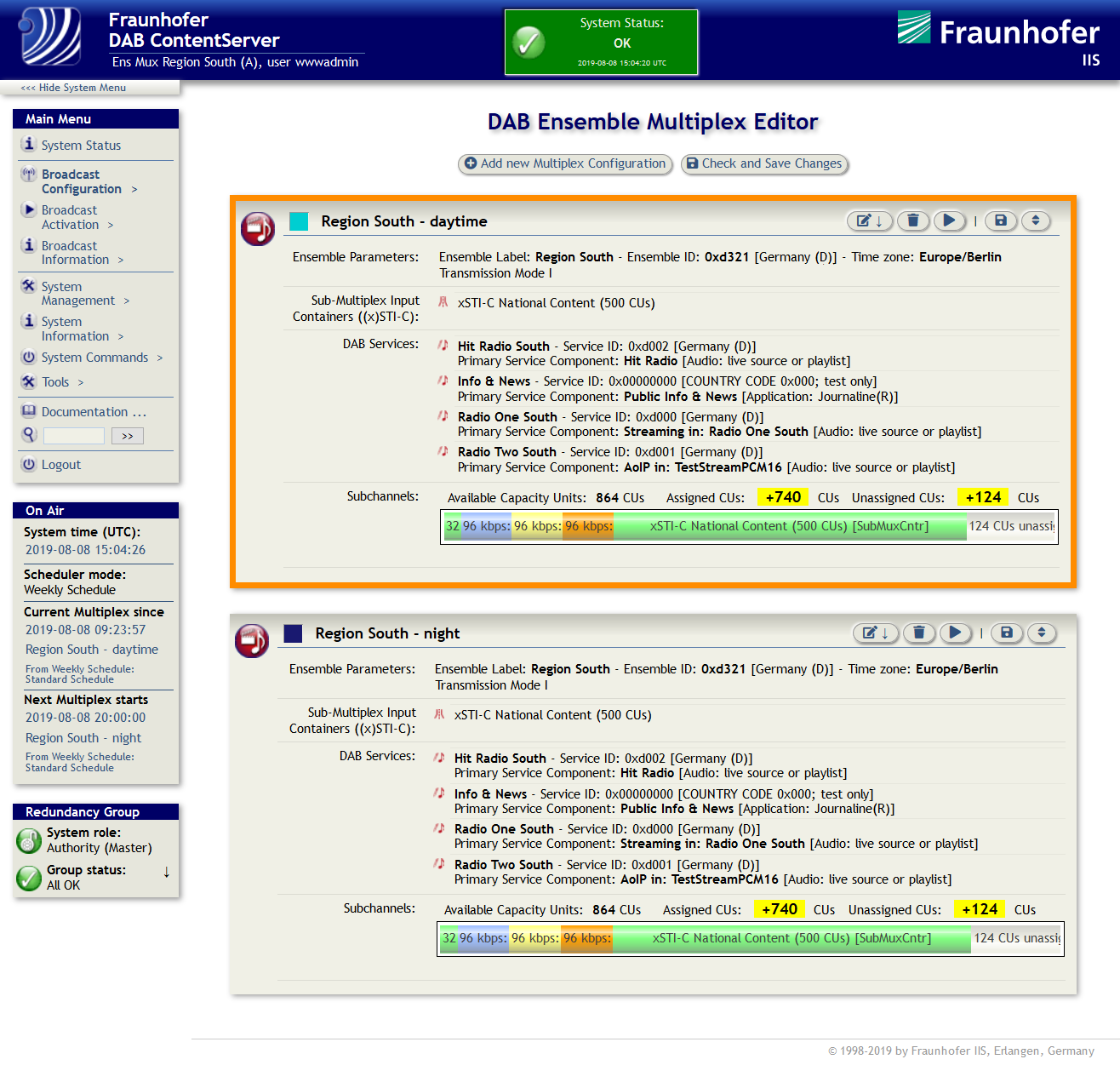 Fraunhofer DAB ContentServer Multiplex Editor Fraunhofer DAB ContentServer Multiplex Editor
